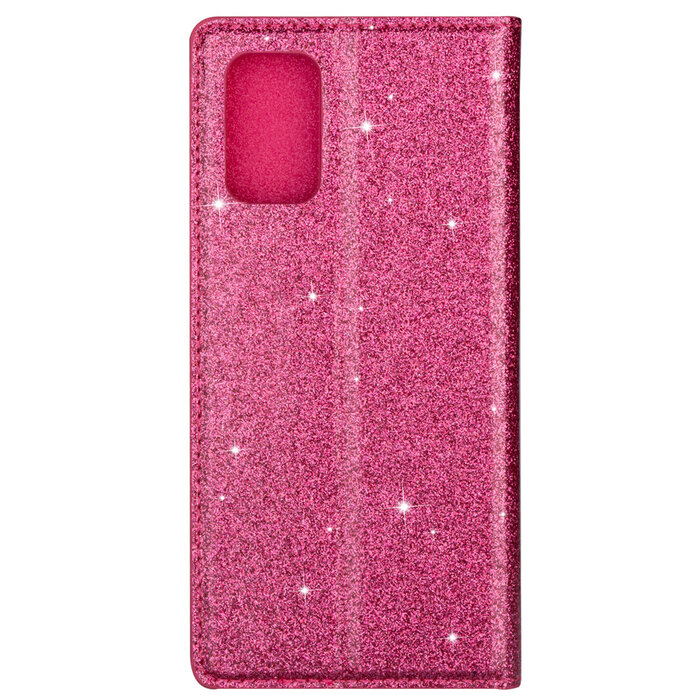 JVS Products Samsung Galaxy A72 hoesje - Bookcase - Pasjeshouder - Portemonnee - Glitter - TPU - Roze