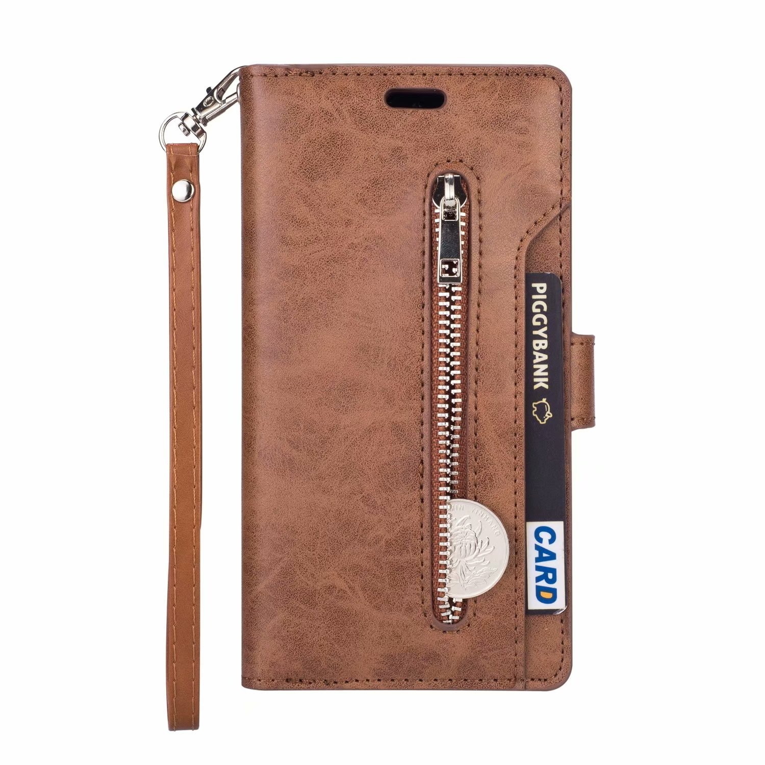 Samsung Galaxy S10 Luxe Book Case Hoesje met Koord - Portemonnee - Pasjeshouder - Magnetische Sluiting - Samsung Galaxy S10 - Bruin
