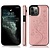 iPhone 13 Pro Max hoesje - Backcover - Pasjeshouder - Portemonnee - Bloemenprint - Kunstleer - rose goud