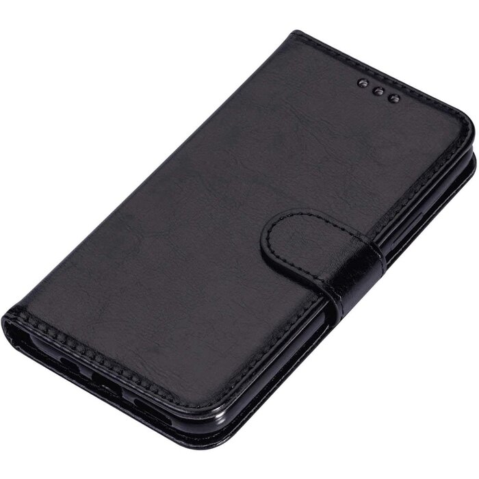 JVS Products iPhone 12 Pro hoesje - Bookcase - Pasjeshouder - Portemonnee - Koord - Kunstleer - Zwart