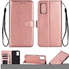 Samsung Galaxy A72 hoesje - Bookcase - Pasjeshouder - Portemonnee - Koord - Kunstleer - Roze
