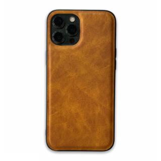 JVS Products iPhone 12 Pro hoesje - Backcover - Kunstleer - TPU - Lichtbruin