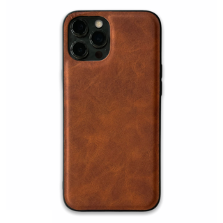 JVS Products iPhone 12 Pro hoesje - Backcover - Kunstleer - TPU - Donkerbruin