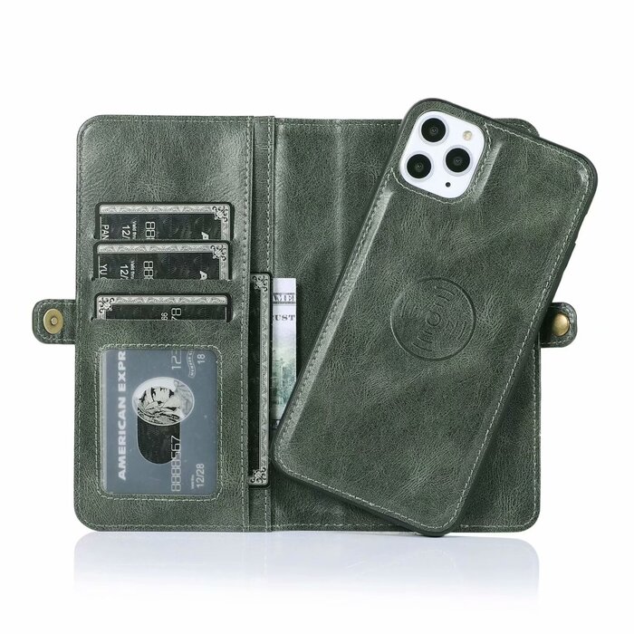 JVS Products iPhone 7 hoesje - Bookcase - Afneembaar 2 in 1 - Backcover - Pasjeshouder - Portemonnee - Kunstleer - Groen