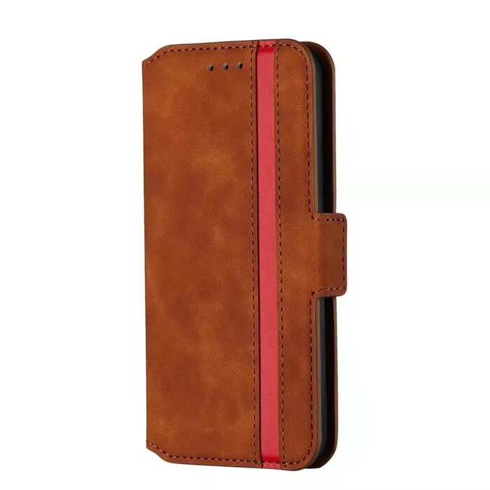 JVS Products iPhone 12 Pro hoesje - Bookcase - Pasjeshouder - Portemonnee - Kunstleer - Lichtbruin