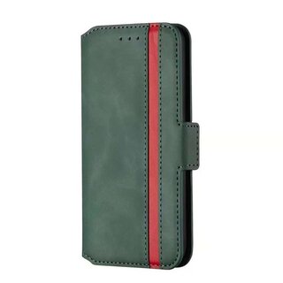 JVS Products iPhone 12 Pro Max hoesje - Bookcase - Pasjeshouder - Portemonnee - Kunstleer - Groen