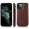 iPhone 8 hoesje - Backcover - Pasjeshouder - Portemonnee - Bloemenprint - Kunstleer - Bruin