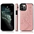 iPhone 11 Pro Max hoesje - Backcover - Pasjeshouder - Portemonnee - Bloemenprint - Kunstleer - Rose Goud