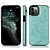 iPhone 12 hoesje - Backcover - Pasjeshouder - Portemonnee - Bloemenprint - Kunstleer - Turquoise