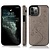 iPhone 12 Pro hoesje - Backcover - Pasjeshouder - Portemonnee - Bloemenprint - Kunstleer - Grijs