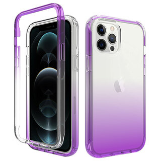 JVS Products iPhone 12 Pro hoesje - Full body - 2 delig - Shockproof - Siliconen - TPU - Paars