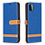 iPhone 7 hoesje - Bookcase - Pasjeshouder - Portemonnee - Vintage - Stof - Kunstleer - Blauw