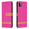 iPhone 7 hoesje - Bookcase - Pasjeshouder - Portemonnee - Vintage - Stof - Kunstleer - Roze