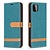 iPhone 7 hoesje - Bookcase - Pasjeshouder - Portemonnee - Vintage - Stof - Kunstleer - Groen