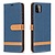 iPhone 8 hoesje - Bookcase - Pasjeshouder - Portemonnee - Vintage - Stof - Kunstleer - Donkerblauw
