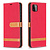 iPhone 8 hoesje - Bookcase - Pasjeshouder - Portemonnee - Vintage - Stof - Kunstleer - Rood