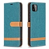 iPhone 8 hoesje - Bookcase - Pasjeshouder - Portemonnee - Vintage - Stof - Kunstleer - Groen