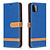 iPhone X hoesje - Bookcase - Pasjeshouder - Portemonnee - Vintage - Stof - Kunstleer - Blauw