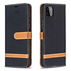 iPhone X hoesje - Bookcase - Pasjeshouder - Portemonnee - Vintage - Stof - Kunstleer - Zwart