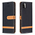 iPhone X hoesje - Bookcase - Pasjeshouder - Portemonnee - Vintage - Stof - Kunstleer - Zwart