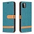iPhone X hoesje - Bookcase - Pasjeshouder - Portemonnee - Vintage - Stof - Kunstleer - Groen