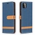 iPhone 11 hoesje - Bookcase - Pasjeshouder - Portemonnee - Vintage - Stof - Kunstleer - Donkerblauw