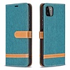 iPhone 11 hoesje - Bookcase - Pasjeshouder - Portemonnee - Vintage - Stof - Kunstleer - Groen