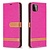 iPhone 12 Pro hoesje - Bookcase - Pasjeshouder - Portemonnee - Vintage - Stof - Kunstleer - Roze