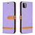 iPhone 12 Mini hoesje - Bookcase - Pasjeshouder - Portemonnee - Vintage - Stof - Kunstleer - Paars