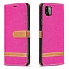 iPhone 12 Mini hoesje - Bookcase - Pasjeshouder - Portemonnee - Vintage - Stof - Kunstleer - Roze