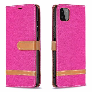 JVS Products Samsung Galaxy S21 Plus hoesje - Bookcase - Pasjeshouder - Portemonnee - Vintage - Stof - Kunstleer - Roze