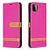 Samsung Galaxy A42 hoesje - Bookcase - Pasjeshouder - Portemonnee - Vintage - Stof - Kunstleer - Roze