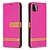 Samsung Galaxy A42 hoesje - Bookcase - Pasjeshouder - Portemonnee - Vintage - Stof - Kunstleer - Roze