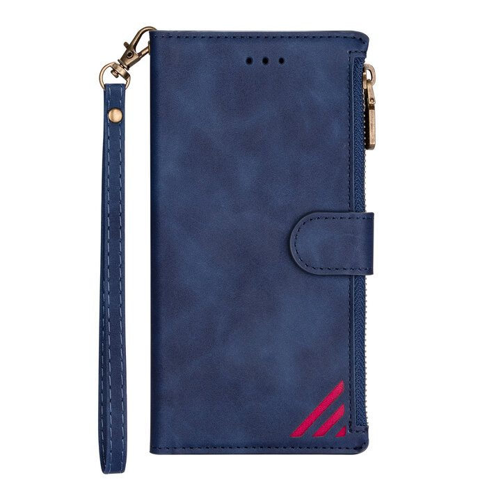 JVS Products iPhone X hoesje - Bookcase - Patroon - Pasjeshouder - Portemonnee - Kunstleer - Blauw