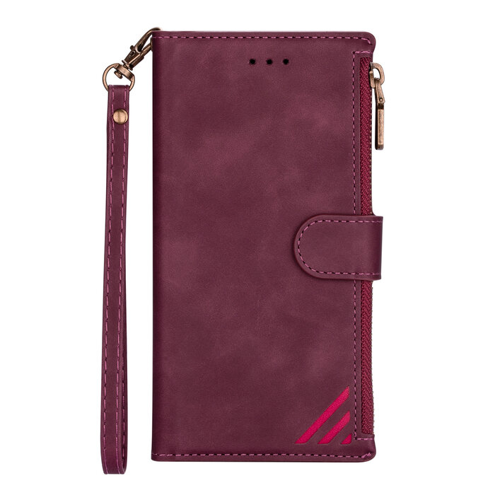 JVS Products Samsung Galaxy S20 Plus hoesje - Bookcase - Patroon - Pasjeshouder - Portemonnee - Kunstleer - Bordeaux Rood