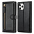 iPhone 7 hoesje - Bookcase - Pasjeshouder - Portemonnee - Rits - Kunstleer - Zwart