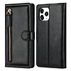 iPhone XS Max hoesje - Bookcase - Pasjeshouder - Portemonnee - Rits - Kunstleer - Lichtbruin