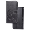 iPhone 12 Pro Max hoesje - Bookcase - Pasjeshouder - Portemonnee - Bloemenprint - Kunstleer - Zwart