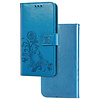 iPhone 12 Pro Max hoesje - Bookcase - Pasjeshouder - Portemonnee - Bloemenprint - Kunstleer - Blauw