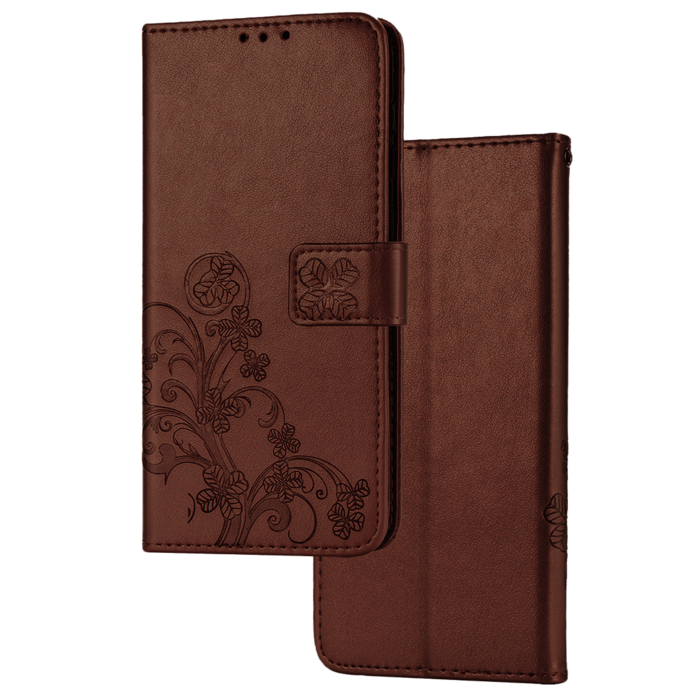 JVS Products Samsung Galaxy S10 hoesje - Bookcase - Pasjeshouder - Portemonnee - Bloemenprint - Kunstleer - Bruin