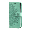 iPhone SE 2020 hoesje - Bookcase - Pasjeshouder - Portemonnee - Bloemenprint - Kunstleer - Turquoise