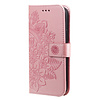 iPhone SE 2020 hoesje - Bookcase - Pasjeshouder - Portemonnee - Bloemenprint - Kunstleer - Rose Goud