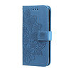 iPhone XR hoesje - Bookcase - Pasjeshouder - Portemonnee - Bloemenprint - Kunstleer - Blauw