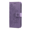 Samsung Galaxy Note 20 hoesje - Bookcase - Pasjeshouder - Portemonnee - Bloemenprint - Kunstleer - Paars