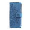 Samsung Galaxy S21 FE hoesje - Bookcase - Pasjeshouder - Portemonnee - Bloemenprint - Kunstleer - Blauw