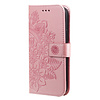Samsung Galaxy S21 FE hoesje - Bookcase - Pasjeshouder - Portemonnee - Bloemenprint - Kunstleer - Rose Goud