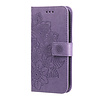Samsung Galaxy A51 hoesje - Bookcase - Pasjeshouder - Portemonnee - Bloemenprint - Kunstleer - Paars