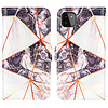 iPhone 11 Pro Max hoesje - Bookcase - Koord - Softcase - Patroon - Kunstleer - Wit/Donkerroze