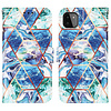 iPhone 12 Mini hoesje - Bookcase - Koord - Softcase - Patroon - Kunstleer - Blauw