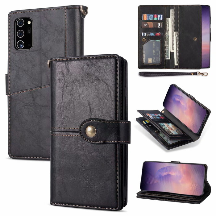 JVS Products Samsung Galaxy S20 hoesje - Bookcase - Pasjeshouder - Portemonnee - Luxe - Kunstleer - Zwart